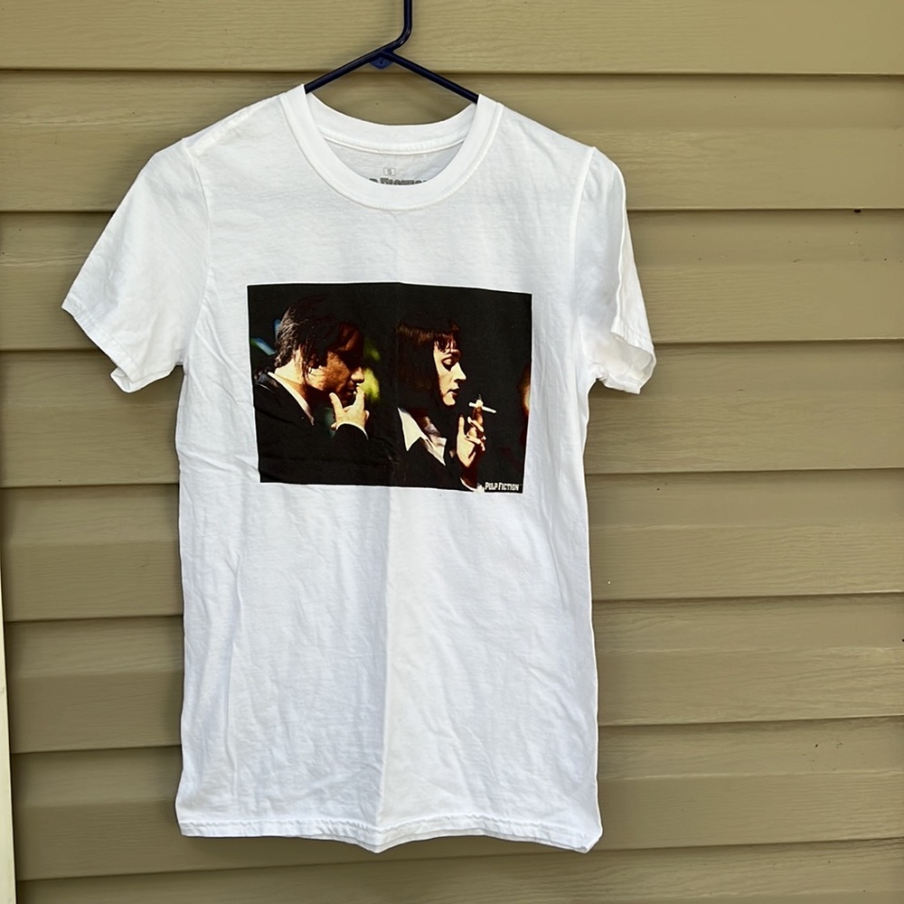 Pulp Fiction womens (mens) shortsleeve white teeshirt